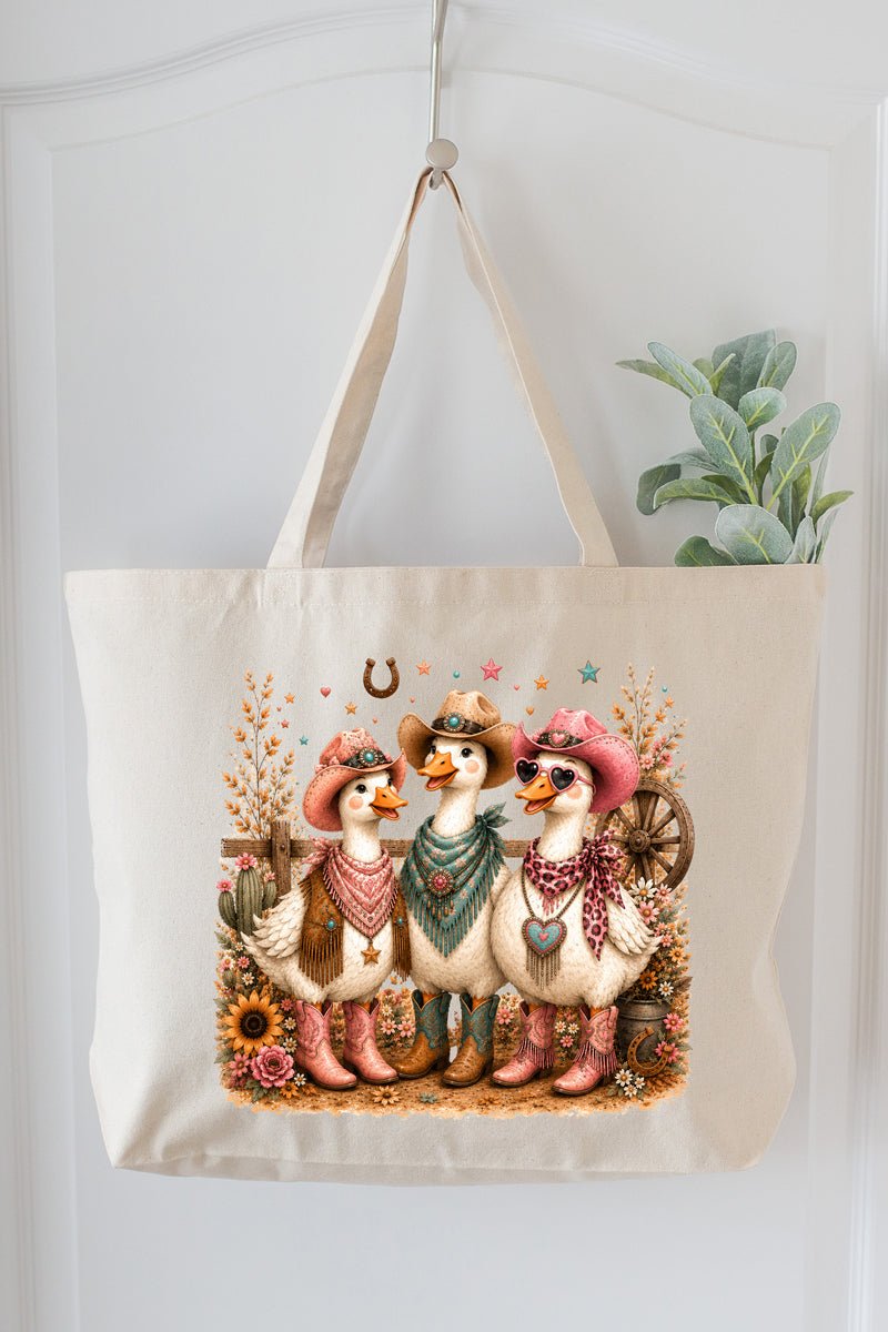 Boots & Beaks Canvas Jumbo Tote - Wholesale Accessory Market