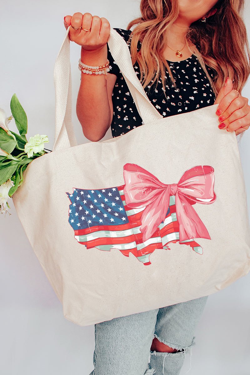 Bow - Tied America Canvas Jumbo Tote - Wholesale Accessory Market