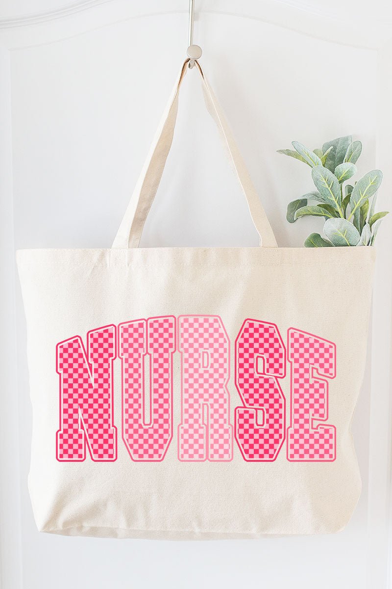 Checkered Care Canvas Jumbo Tote - Wholesale Accessory Market