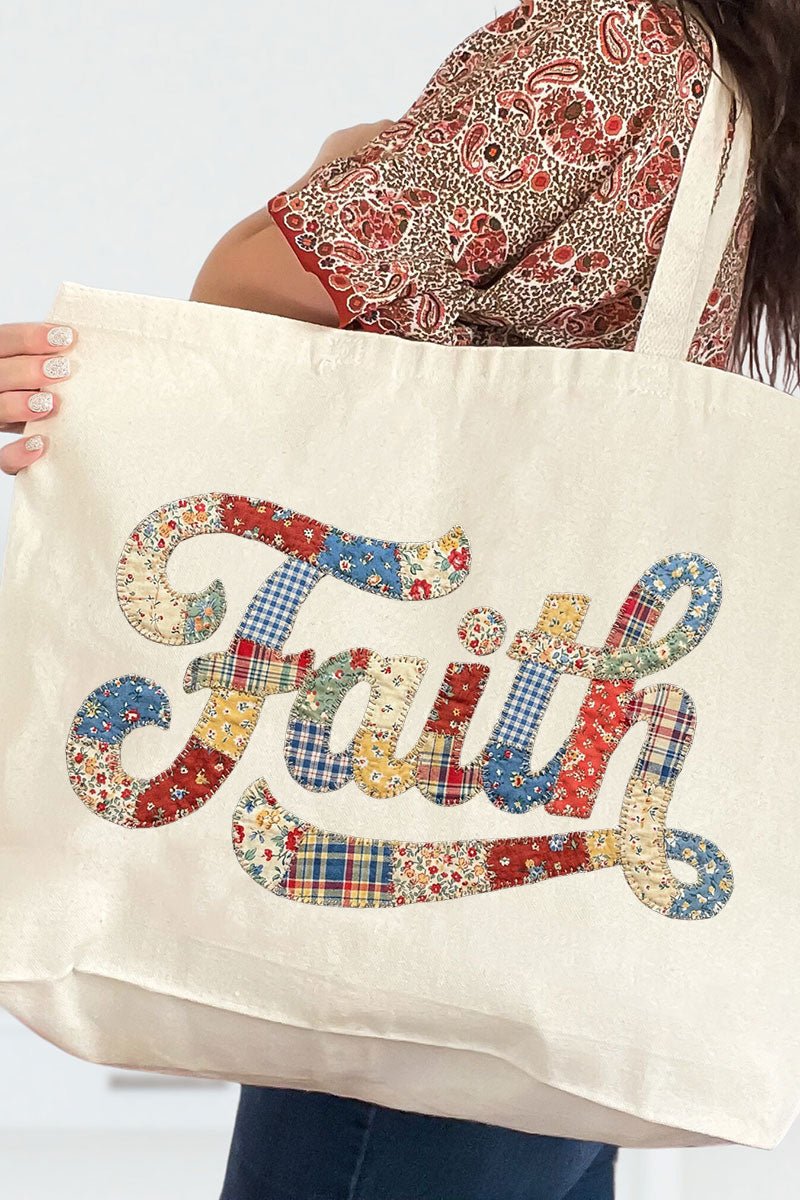Faith Sewn Sweet Canvas Jumbo Tote - Wholesale Accessory Market