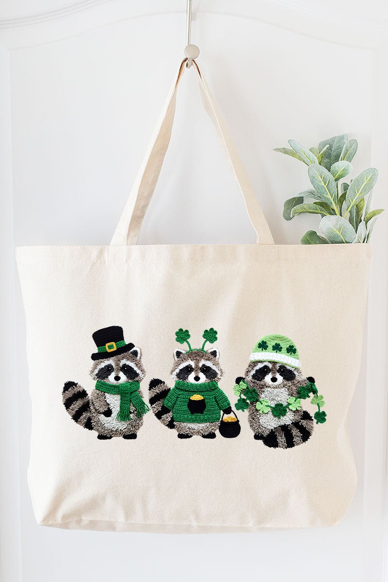 Faux Yarn Clover Crew Canvas Jumbo Tote - Wholesale Accessory Market