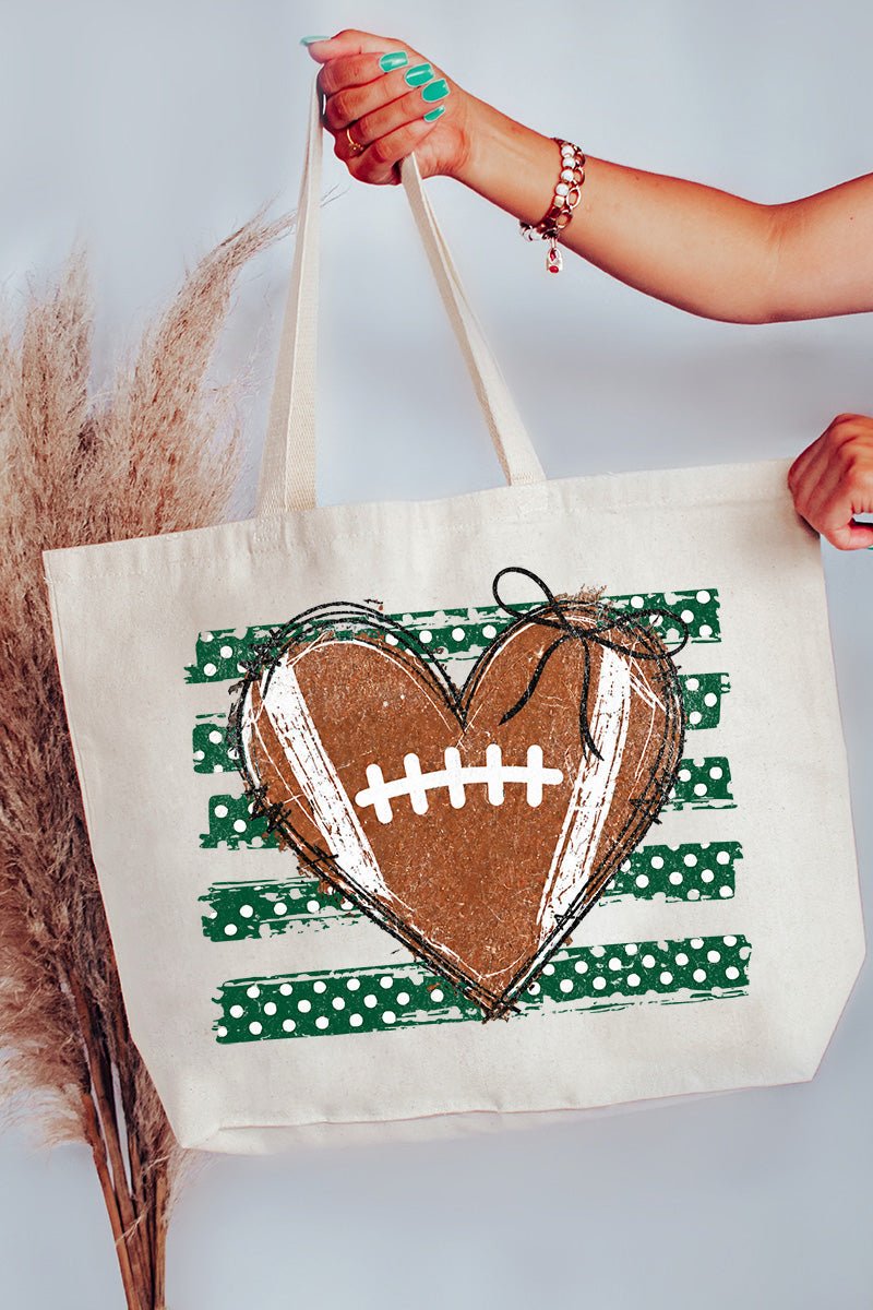 Football Sweetheart Canvas Jumbo Tote - Wholesale Accessory Market