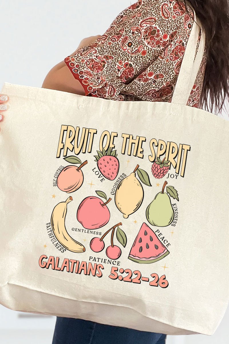 Fruit Of The Spirit Canvas Jumbo Tote - Wholesale Accessory Market