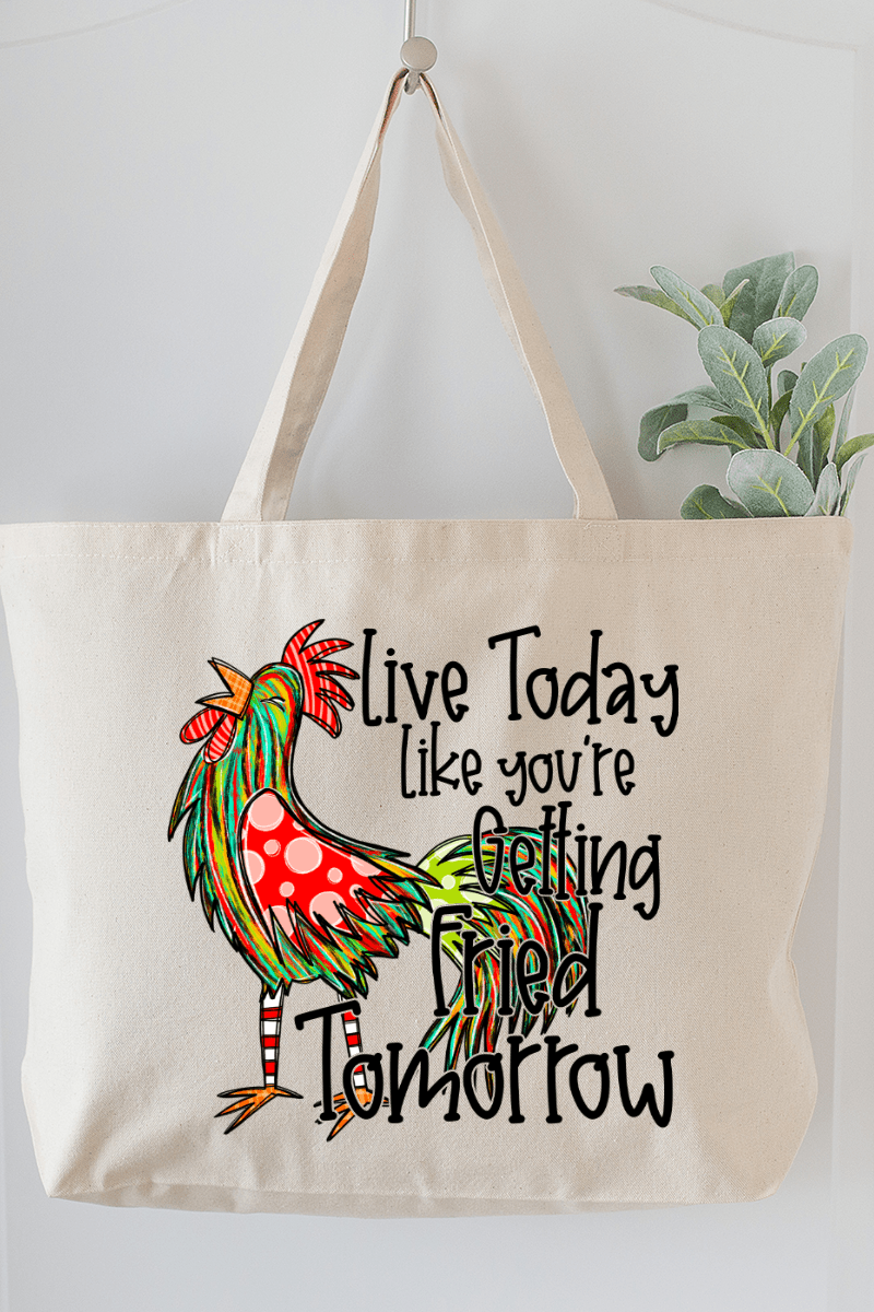 Getting Fried Tomorrow Canvas Jumbo Tote - Wholesale Accessory Market