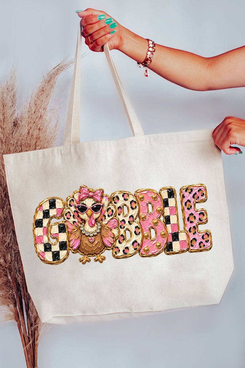 Gobble & Glam Canvas Jumbo Tote - Wholesale Accessory Market