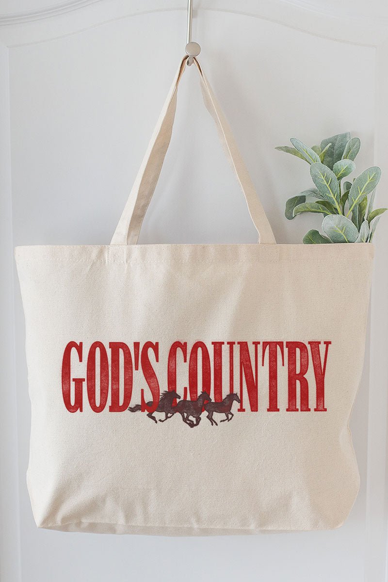God's Country Canvas Jumbo Tote - Wholesale Accessory Market