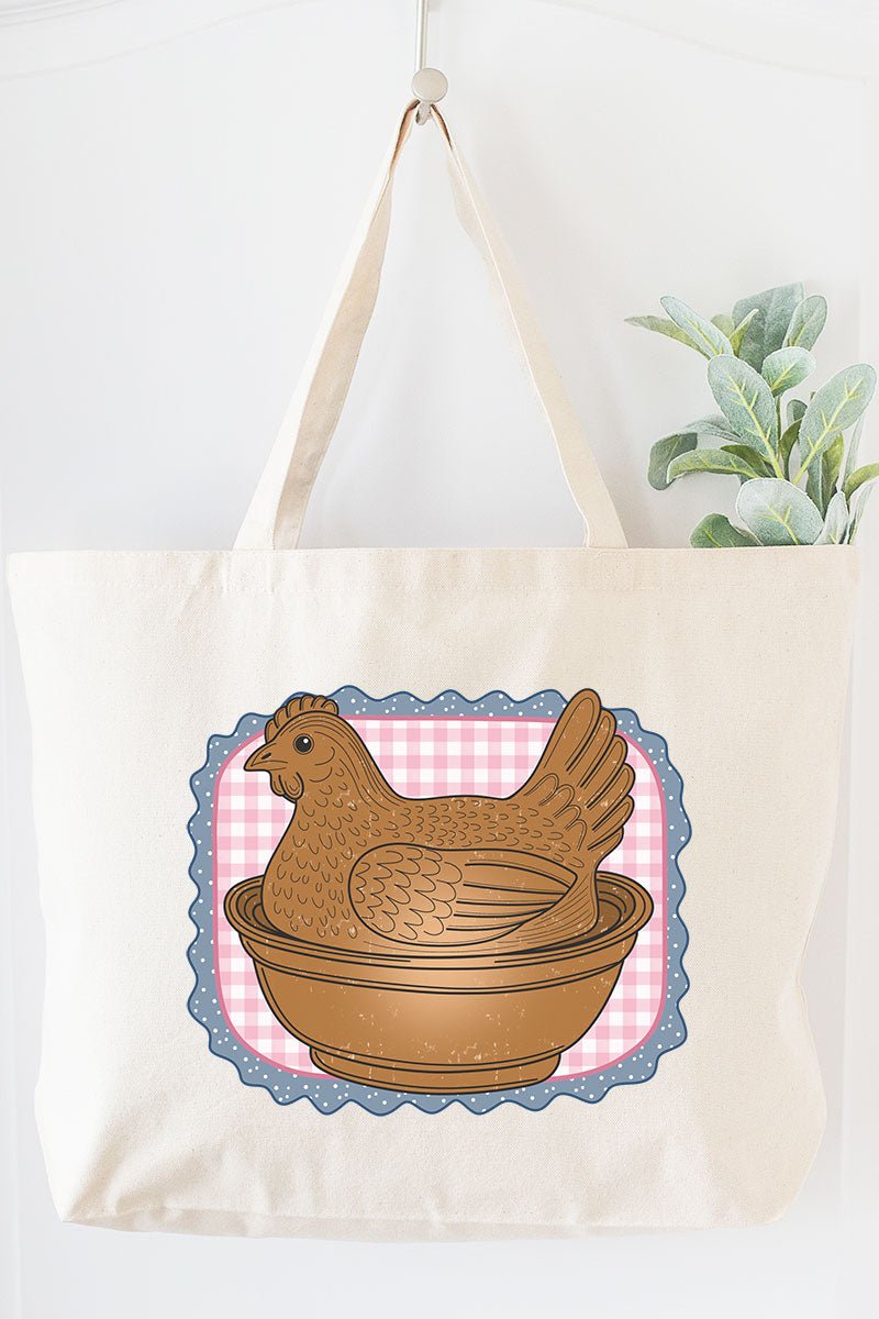 Hen & Home Canvas Jumbo Tote - Wholesale Accessory Market