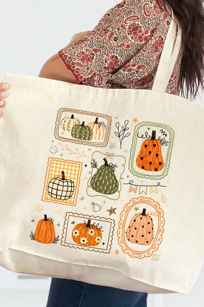 Lovely Gourd Doodles Canvas Jumbo Tote - Wholesale Accessory Market
