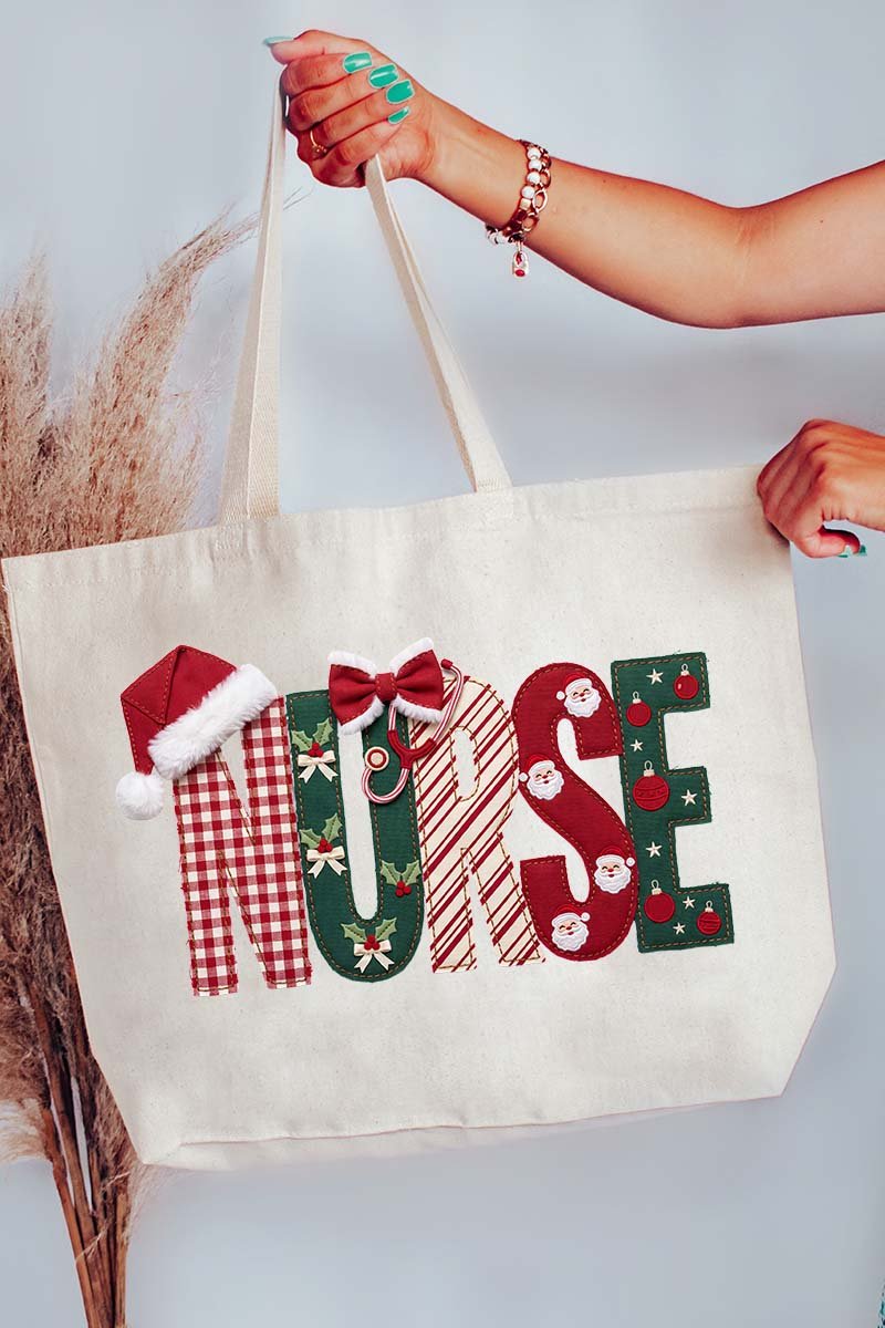 North Pole Nurse Canvas Jumbo Tote - Wholesale Accessory Market