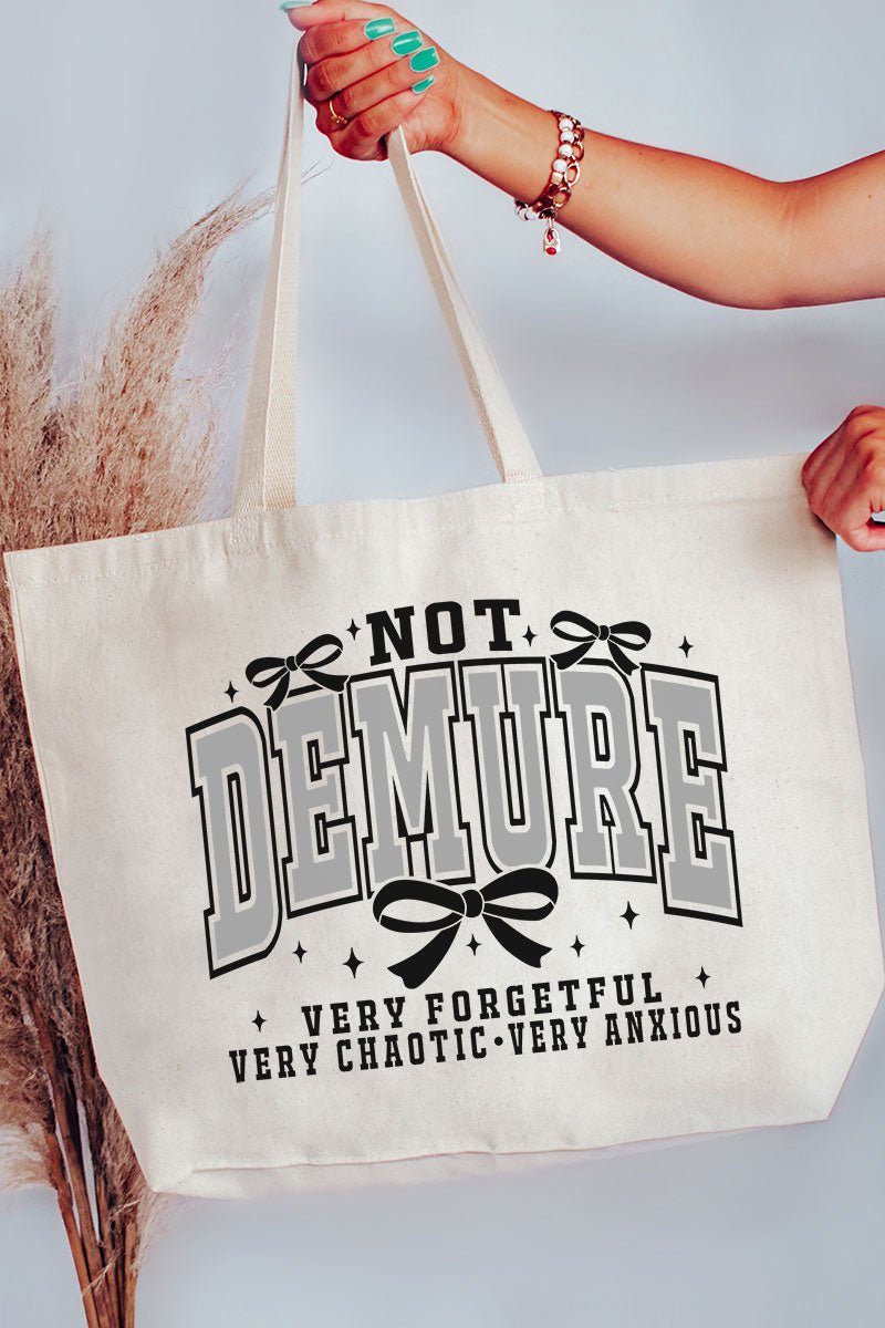 Not Demure Very Distracted Canvas Jumbo Tote - Wholesale Accessory Market