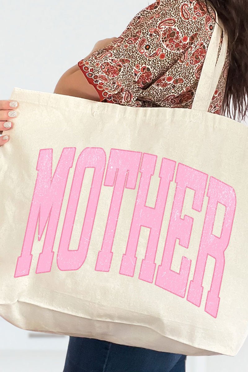 Pretty In Pink Mother Canvas Jumbo Tote - Wholesale Accessory Market