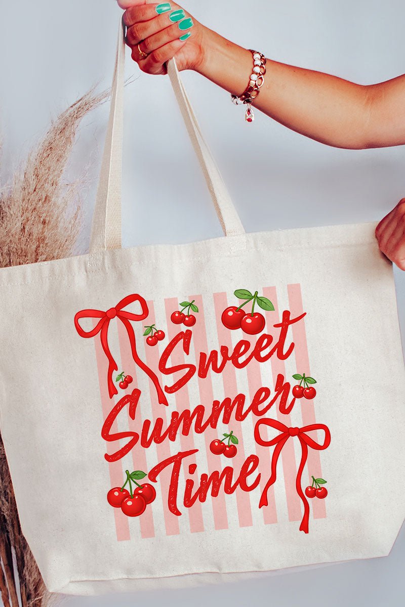 Sweet Summer Time Canvas Jumbo Tote - Wholesale Accessory Market