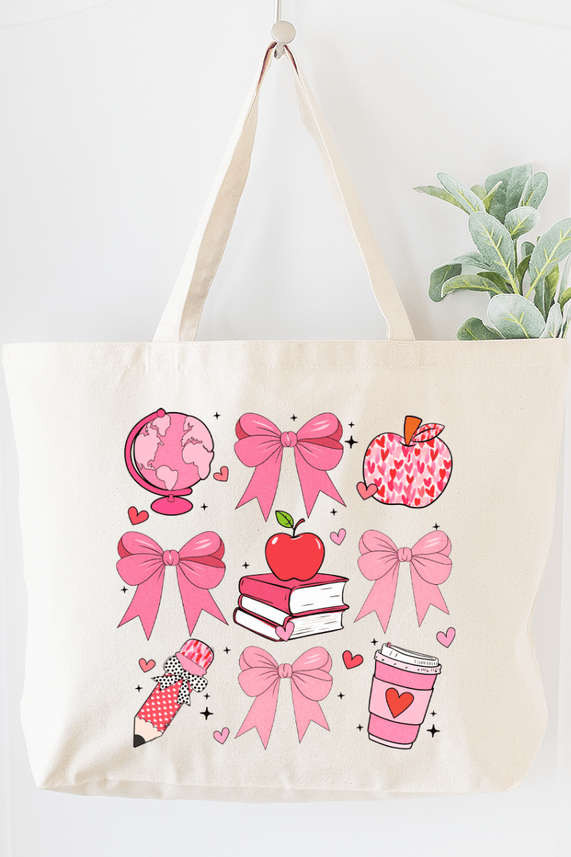 Teacher Love Canvas Jumbo Tote - Wholesale Accessory Market