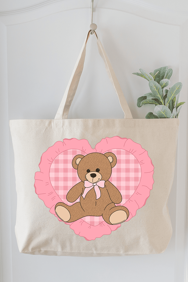 Tender Heart Canvas Jumbo Tote - Wholesale Accessory Market
