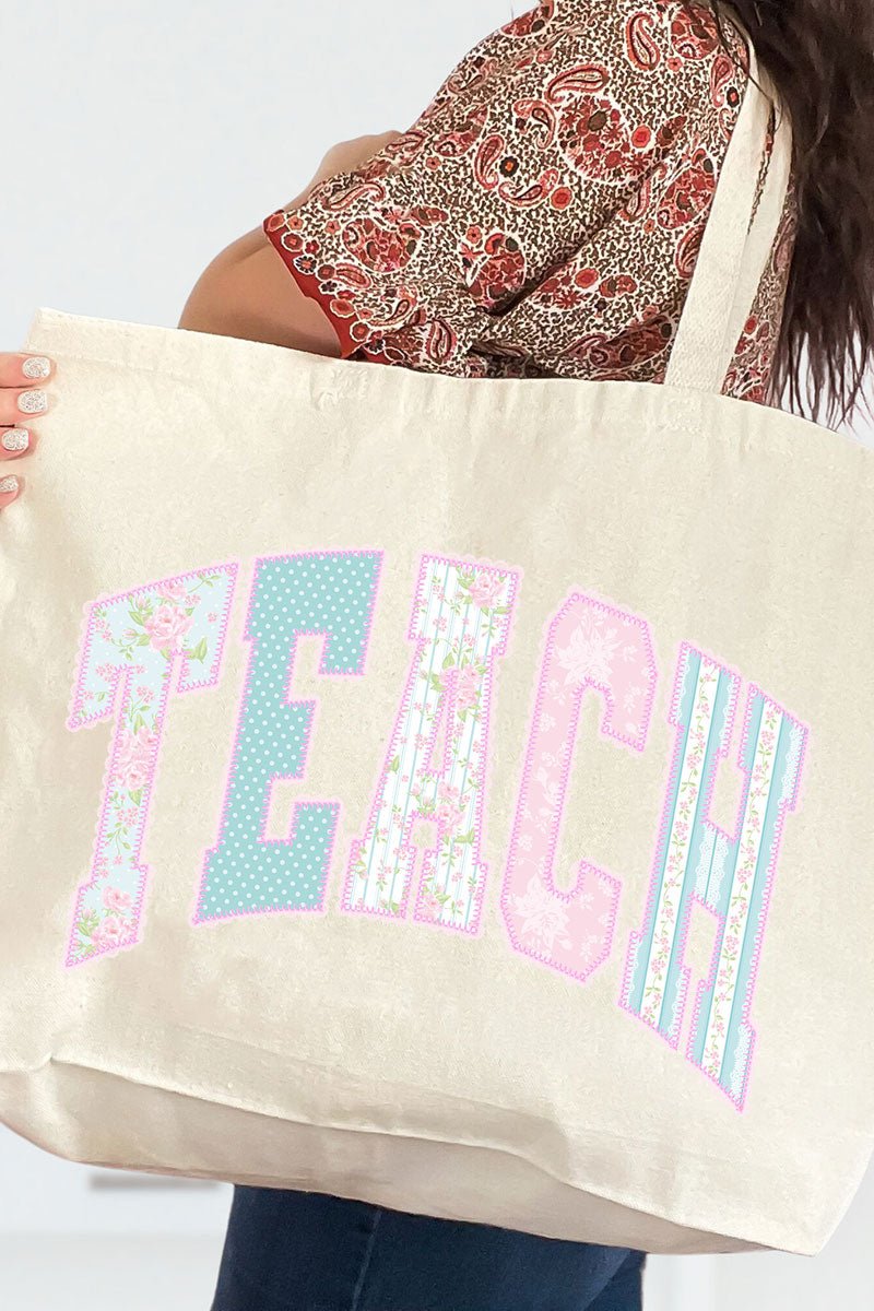 Timeless Teach Canvas Jumbo Tote - Wholesale Accessory Market