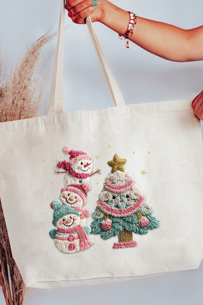 Yarnin' For Christmas Faux Yarn Canvas Jumbo Tote - Wholesale Accessory Market