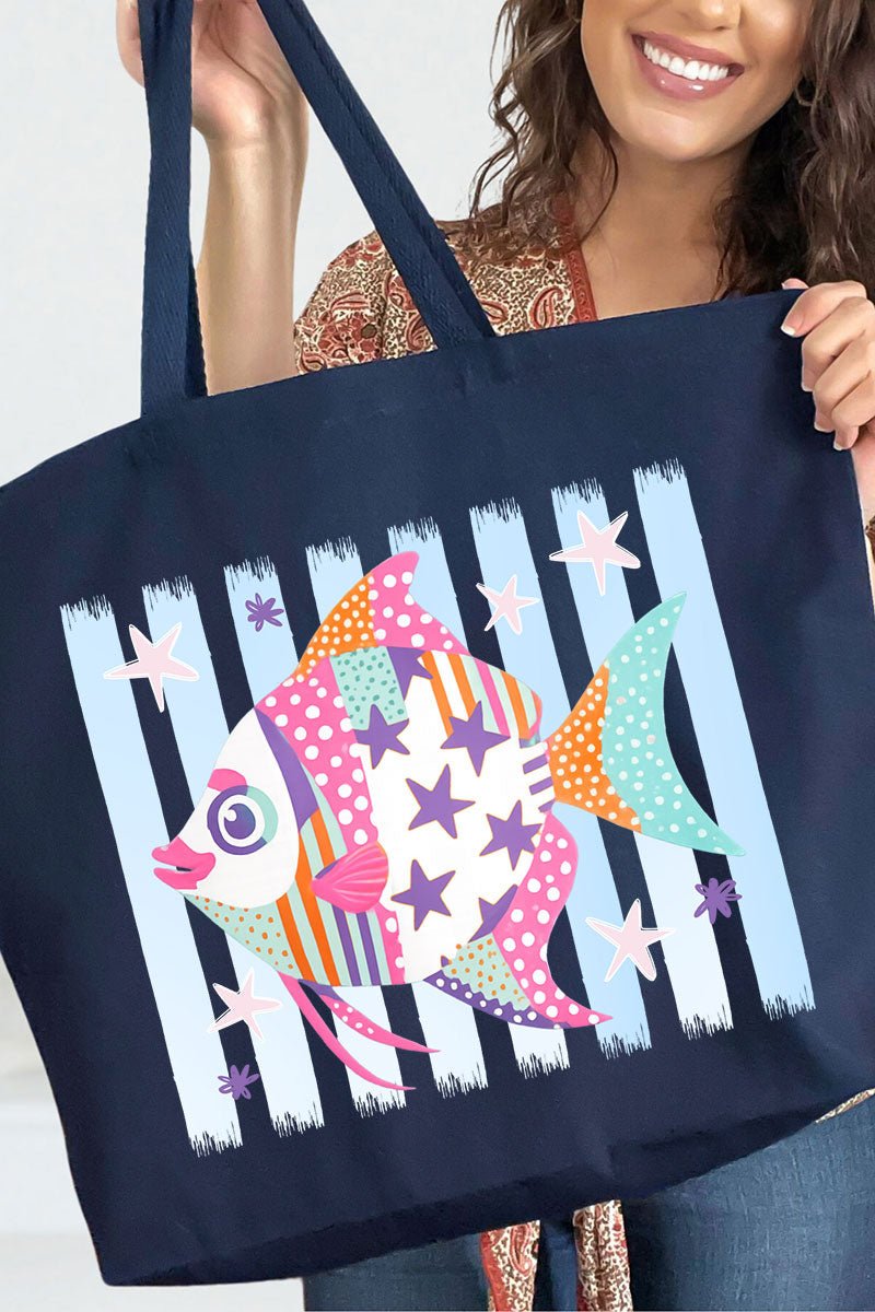 Candy Coast Angelfish Canvas Jumbo Tote - Wholesale Accessory Market
