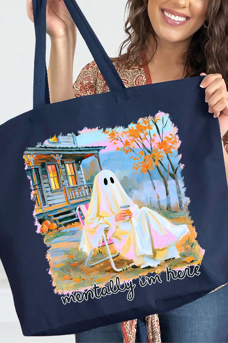 Ghost Mentally I'm Here Canvas Jumbo Tote - Wholesale Accessory Market
