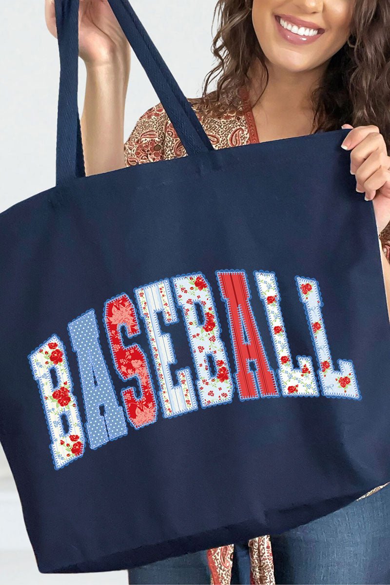 Stitched In Tradition Baseball Canvas Jumbo Tote - Wholesale Accessory Market