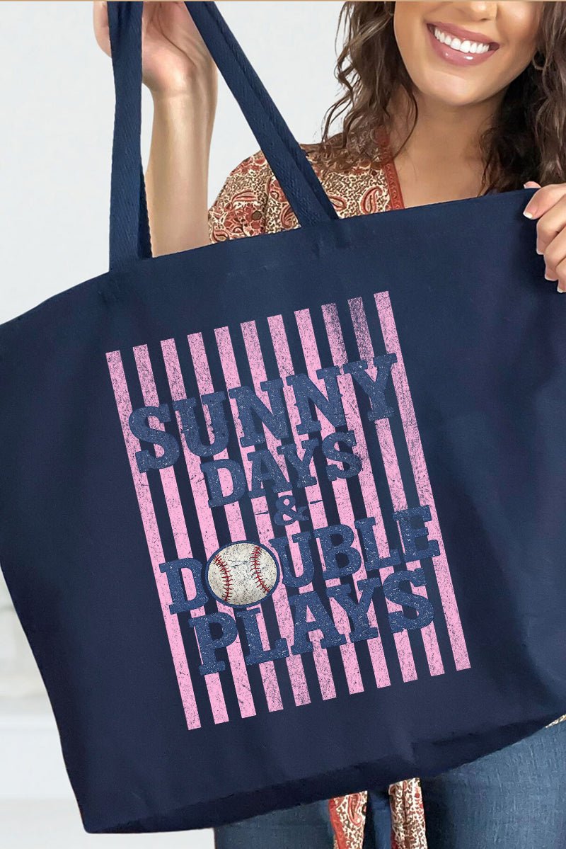 Sunny Days & Double Plays Canvas Jumbo Tote - Wholesale Accessory Market
