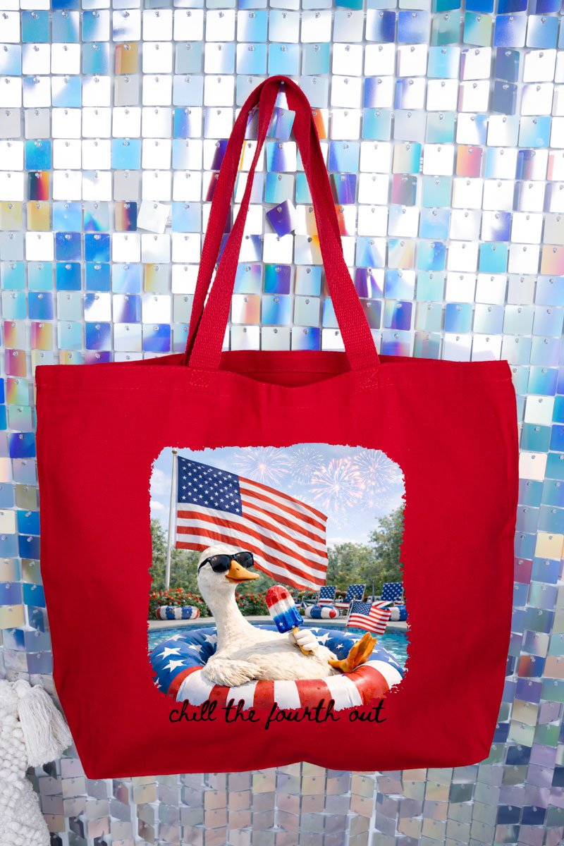 Chill The Fourth Out Canvas Jumbo Tote - Wholesale Accessory Market