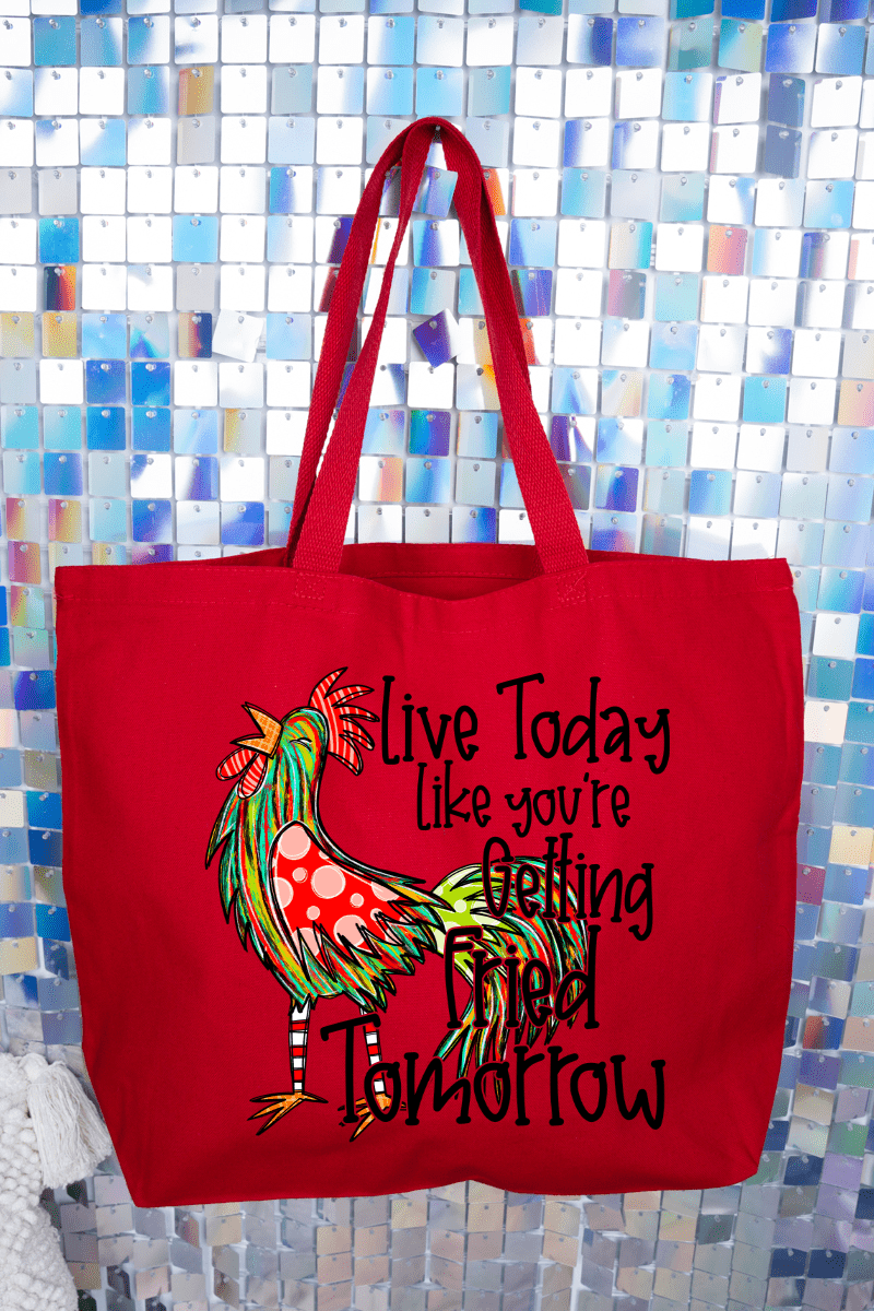 Getting Fried Tomorrow Canvas Jumbo Tote - Wholesale Accessory Market