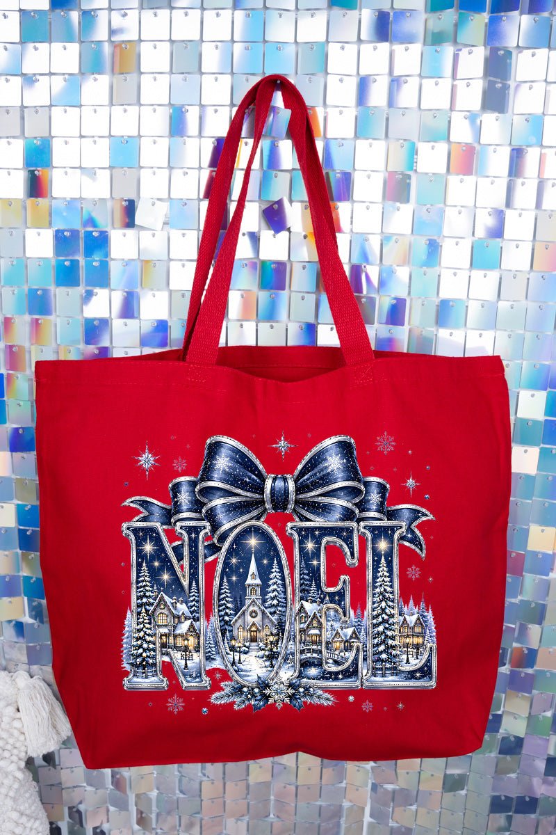 Starlit Noel Village Canvas Jumbo Tote - Wholesale Accessory Market
