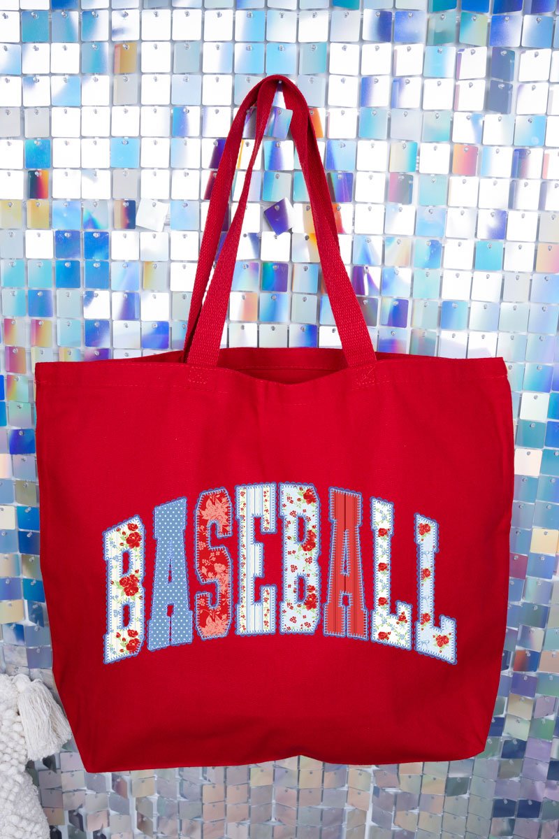Stitched In Tradition Baseball Canvas Jumbo Tote - Wholesale Accessory Market