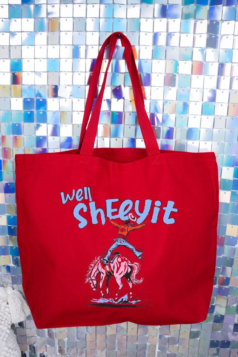 Well Sheeyit Cowboy Canvas Jumbo Tote - Wholesale Accessory Market