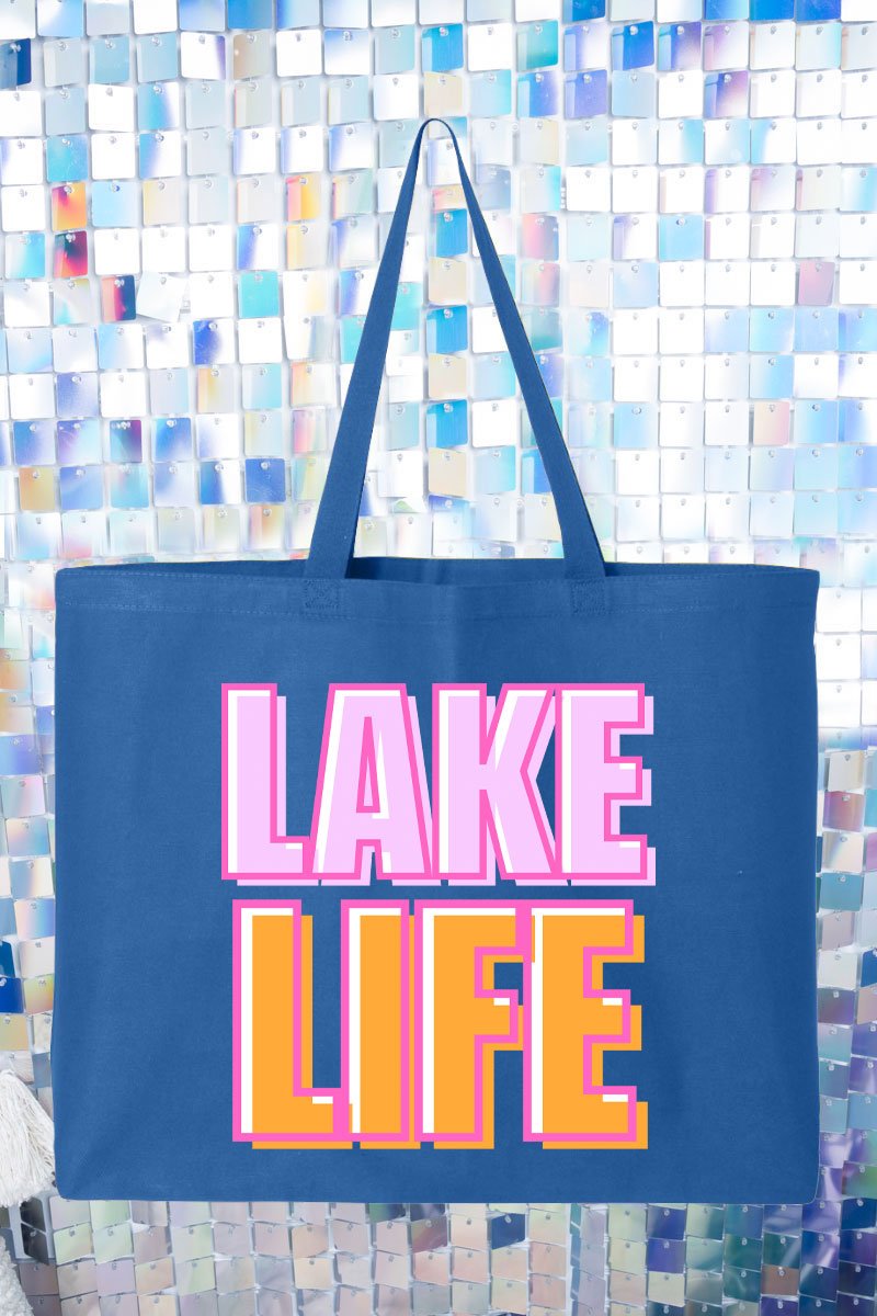 Golden Hour Lake Life Canvas Jumbo Tote - Wholesale Accessory Market