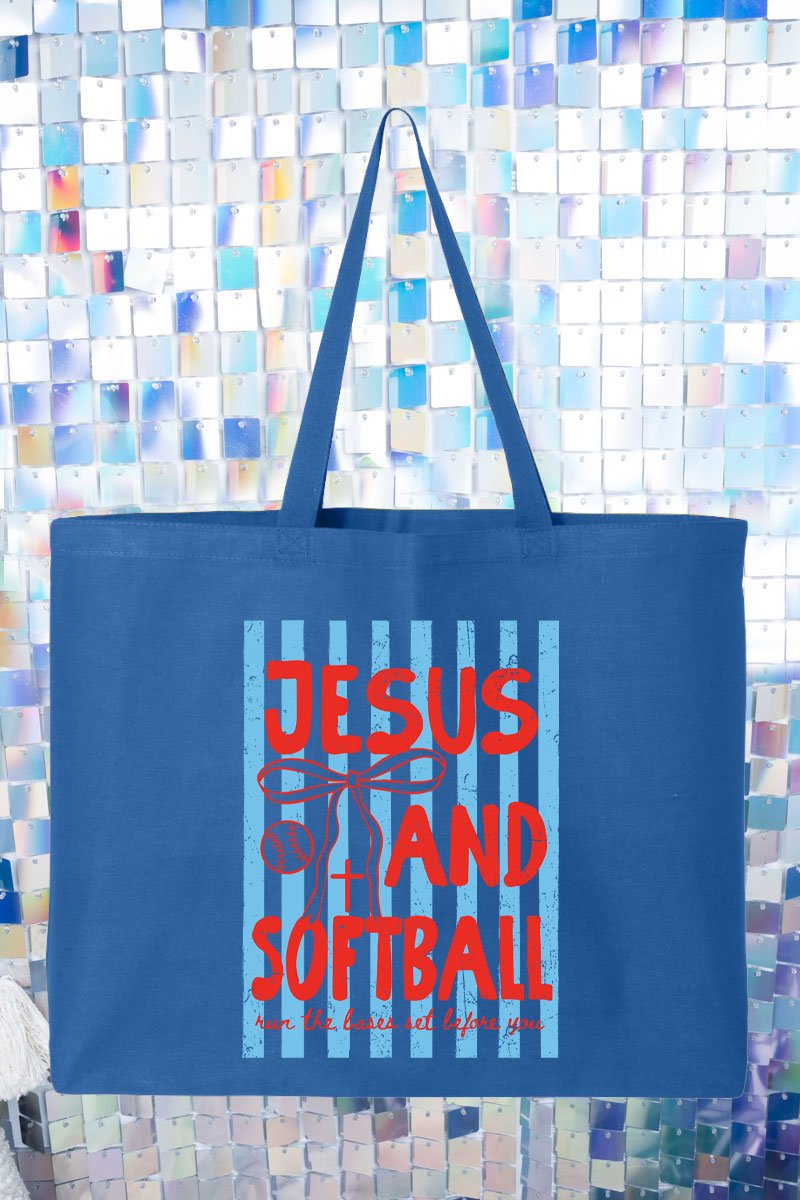 Jesus And Softball Canvas Jumbo Tote - Wholesale Accessory Market