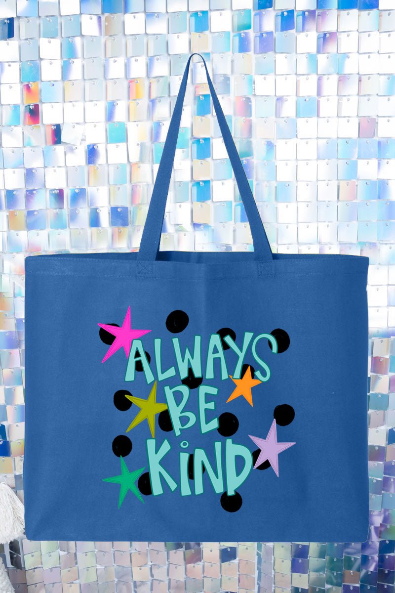 Stars Always Be Kind Canvas Jumbo Tote - Wholesale Accessory Market