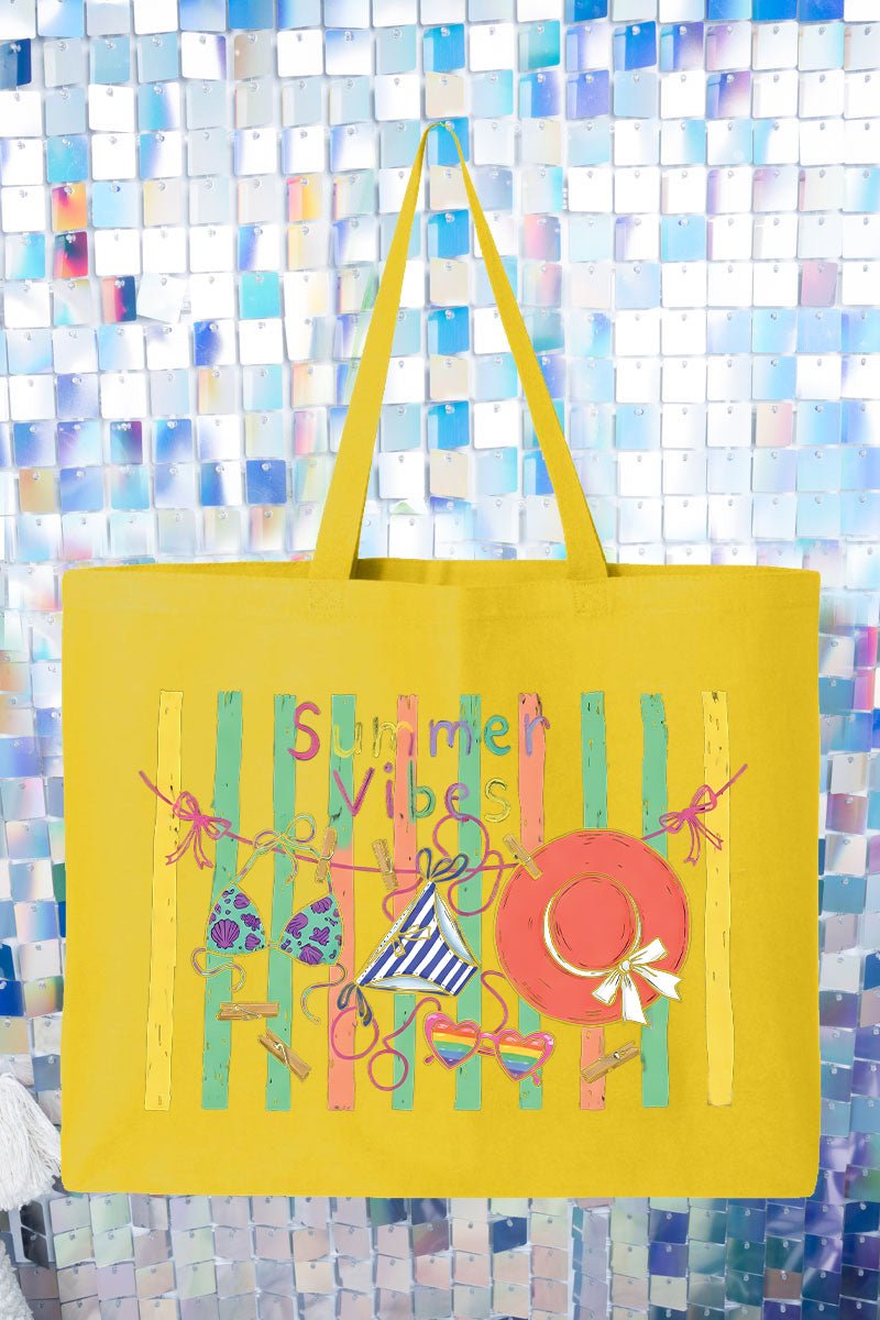 Bikini Summer Vibes Canvas Jumbo Tote - Wholesale Accessory Market