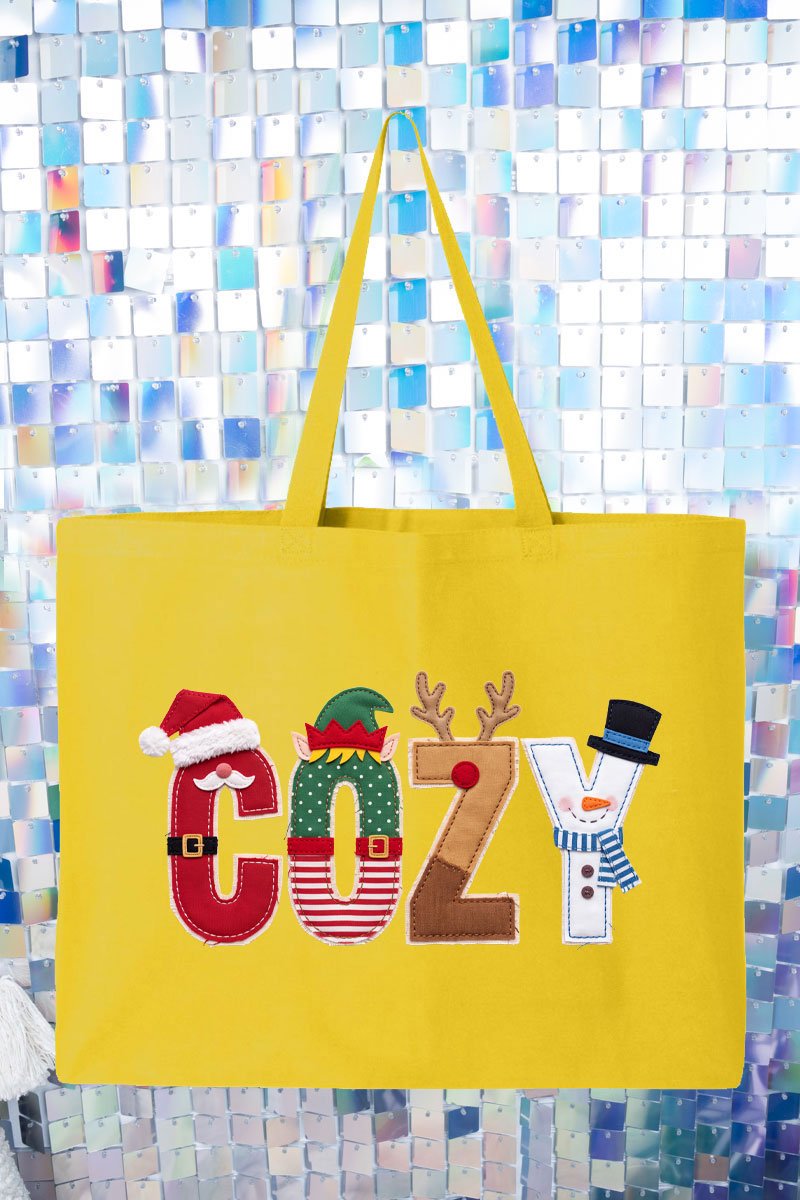 Christmas Characters Cozy Canvas Jumbo Tote - Wholesale Accessory Market