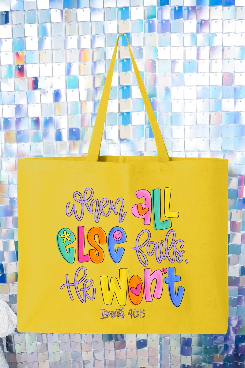 Colorful All Else Fails Canvas Jumbo Tote - Wholesale Accessory Market