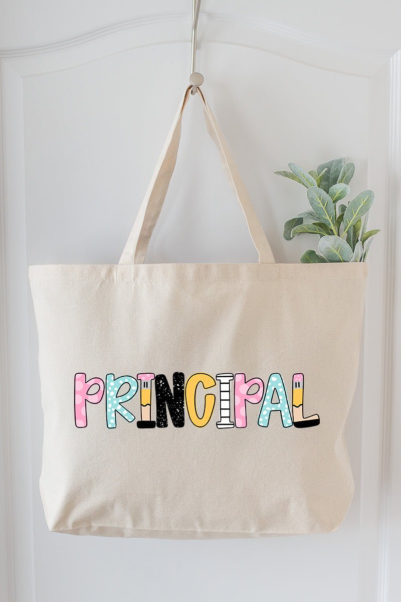 Dots & Doodles School Staff Series Canvas Jumbo Tote - Wholesale Accessory Market