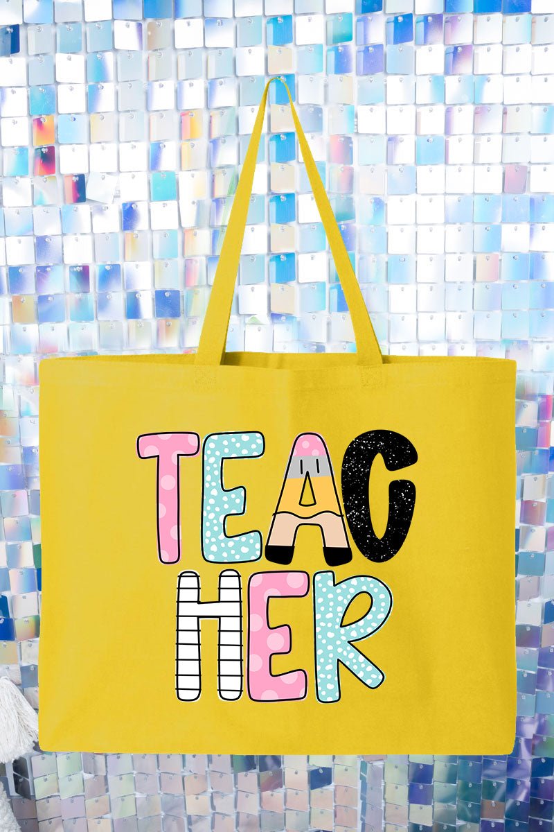 Dots & Doodles School Staff Series Canvas Jumbo Tote - Wholesale Accessory Market