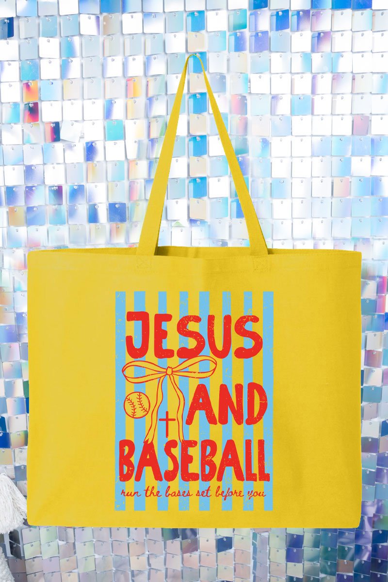 Jesus And Baseball Canvas Jumbo Tote - Wholesale Accessory Market