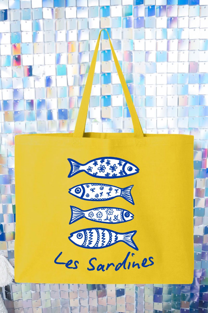 Les Sardines Canvas Jumbo Tote - Wholesale Accessory Market