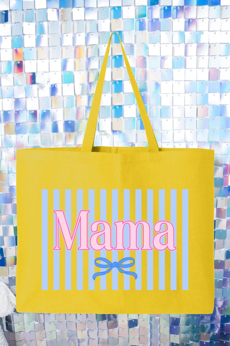 Mama Striped Canvas Jumbo Tote - Wholesale Accessory Market