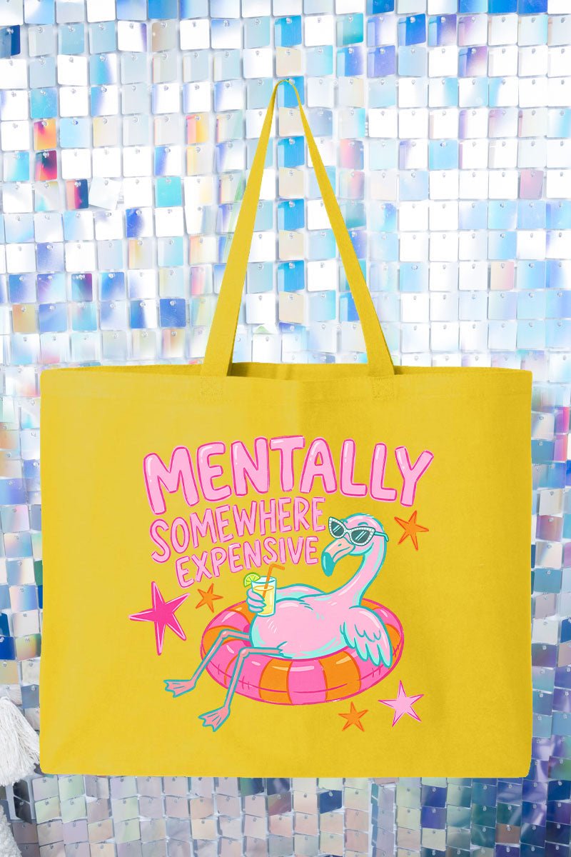 Mentally Somewhere Expensive Canvas Jumbo Tote - Wholesale Accessory Market