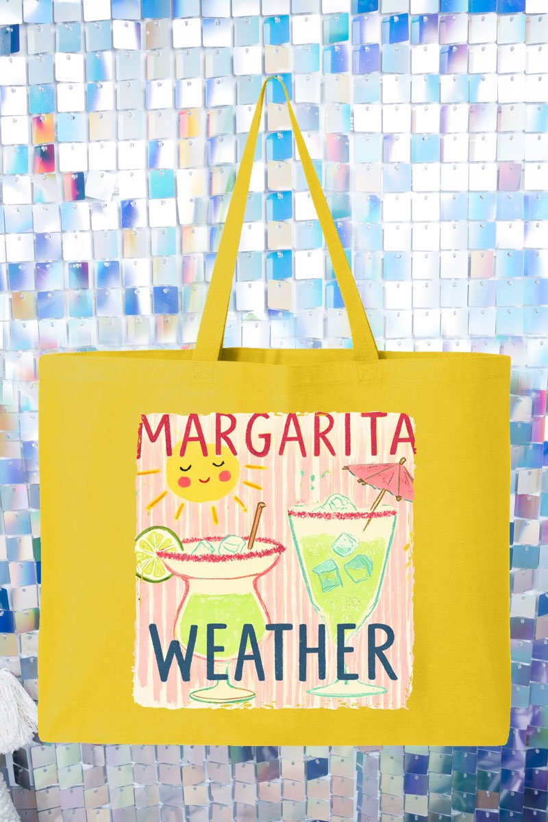 Sip The Sunshine Margarita Weather Canvas Jumbo Tote - Wholesale Accessory Market