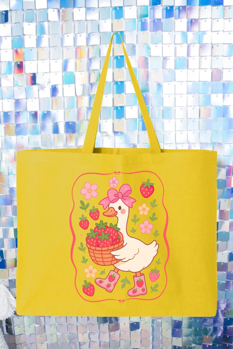 Strawberry Goose Canvas Jumbo Tote - Wholesale Accessory Market
