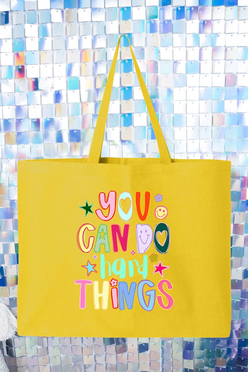 You Can Do Hard Things Canvas Jumbo Tote - Wholesale Accessory Market