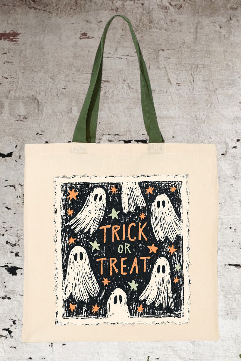 Trick Or Treat Ghost Crew Medium Canvas Tote - Wholesale Accessory Market