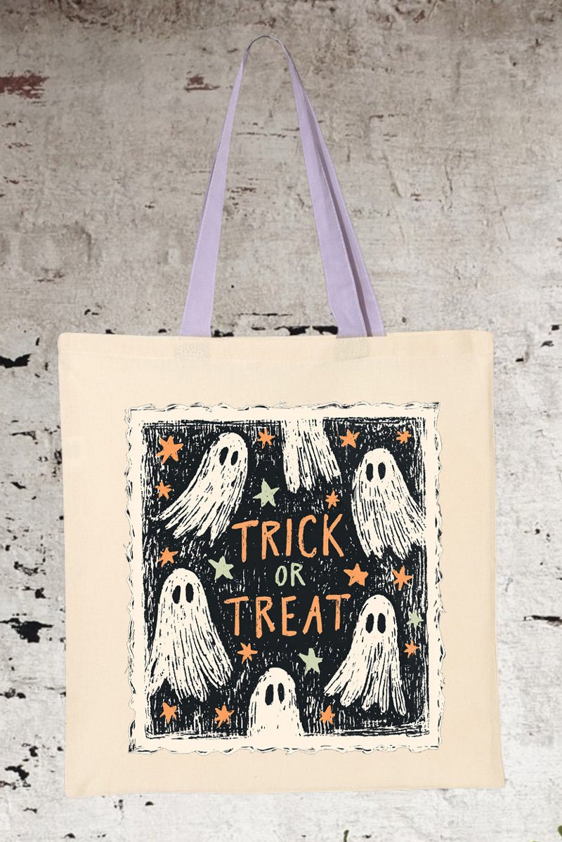 Trick Or Treat Ghost Crew Medium Canvas Tote - Wholesale Accessory Market