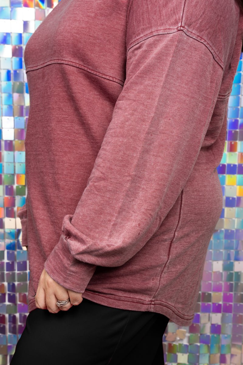 Holly Hooves Crimson Mineral Wash Tunic Top - Wholesale Accessory Market