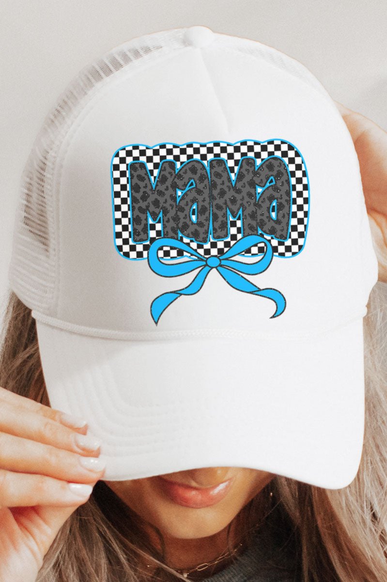 Blue Leopard Luxe Mama Foam Mesh Back Trucker Cap - Wholesale Accessory Market