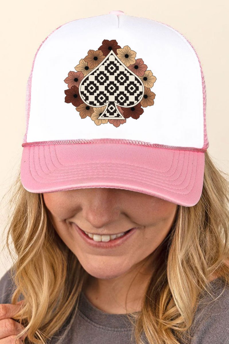 Boho Ace Foam Mesh Back Trucker Cap - Wholesale Accessory Market