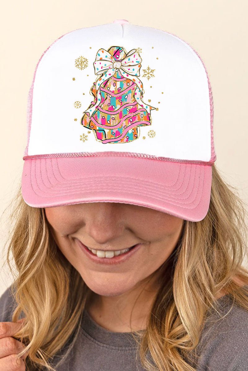 Brushed Colorful Christmas Tree Cake Foam Mesh Back Trucker Cap - Wholesale Accessory Market